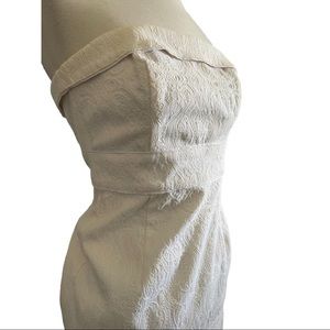 White House Black Market White Brocade Dress